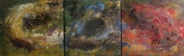 Painting titled "Autumn - triptych" by Claudio Boczon, Original Artwork, Acrylic Mounted on Wood Panel