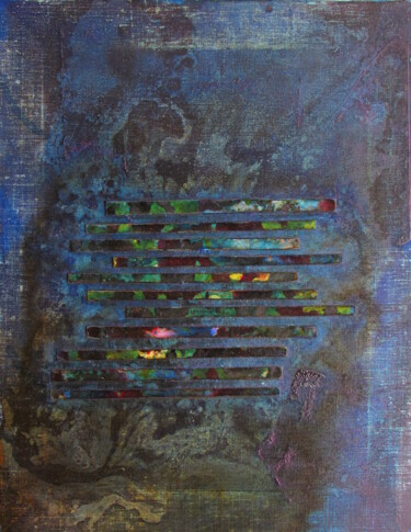 Painting titled "Striped Night" by Claudio Boczon, Original Artwork, Acrylic