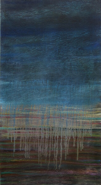 Painting titled "Melted landscape" by Claudio Boczon, Original Artwork, Pastel Mounted on Wood Panel