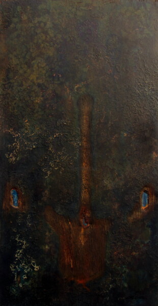 Painting titled "Strato shape" by Claudio Boczon, Original Artwork, Acrylic Mounted on Wood Panel