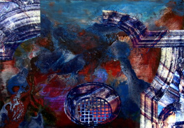 Картина под названием "The Call of Cthulhu" - Claudio Boczon, Подлинное произведение искусства, Акрил Установлен на Деревянн…