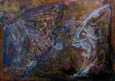 Painting titled "O Dragão da Maldade…" by Claudio Boczon, Original Artwork, Acrylic Mounted on Wood Stretcher frame