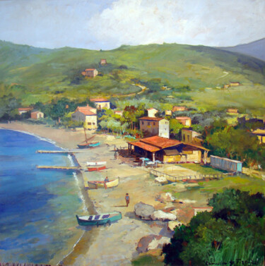 Malerei mit dem Titel "Isola d'Elba Loc Ba…" von Claudio Domenici, Original-Kunstwerk, Öl