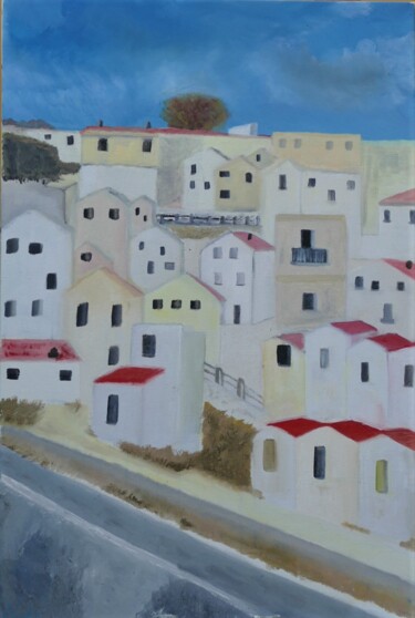 Painting titled "Puglia" by Claudio Fiocchi, Original Artwork, Oil Mounted on Wood Stretcher frame