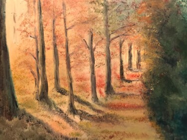 Pintura titulada "autunno" por Claudio Fiocchi, Obra de arte original, Oleo Montado en Bastidor de camilla de madera
