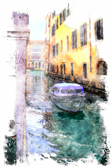 Digitale Kunst mit dem Titel "Scorci di Venezia #2" von Claudio Lepri  (Clep), Original-Kunstwerk, Manipulierte Fotografie