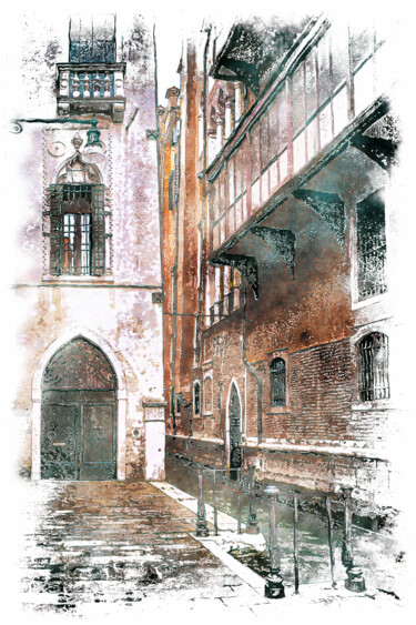 Grafika cyfrowa / sztuka generowana cyfrowo zatytułowany „Scorci di Venezia #3” autorstwa Claudio Lepri  (Clep), Oryginalna…
