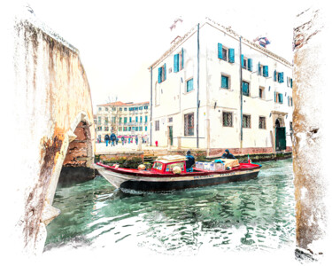 Digitale Kunst mit dem Titel "Scorci di Venezia #4" von Claudio Lepri  (Clep), Original-Kunstwerk, Manipulierte Fotografie