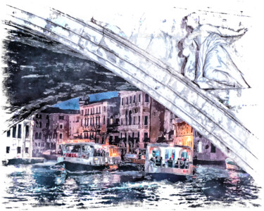 Digitale Kunst mit dem Titel "Scorci di Venezia #7" von Claudio Lepri  (Clep), Original-Kunstwerk, Manipulierte Fotografie