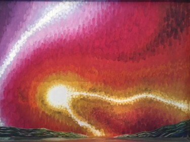 Pittura intitolato "Tramonto su Marte" da Claudio Lorenzini, Opera d'arte originale, Olio