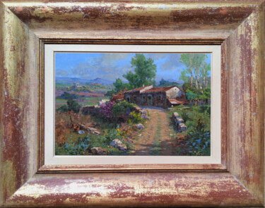Painting titled "Flowering in the co…" by Claudio Pallini, Original Artwork, Oil Mounted on Other rigid panel