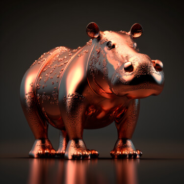Arts numériques intitulée "hipopotamus 02" par Claudio Pincas Feldman, Œuvre d'art originale, Image générée par l'IA