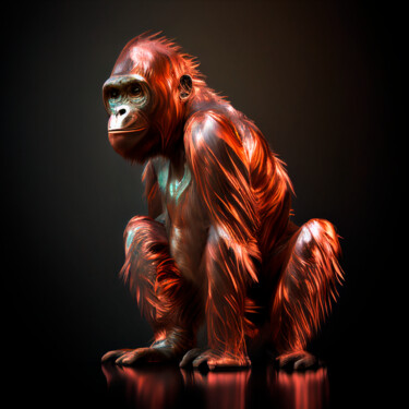 Digital Arts titled "Monkey AI" by Claudio Pincas Feldman, Original Artwork, AI generated image