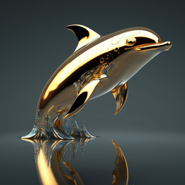 Digital Arts titled "Dolphin" by Claudio Pincas Feldman, Original Artwork, AI generated image