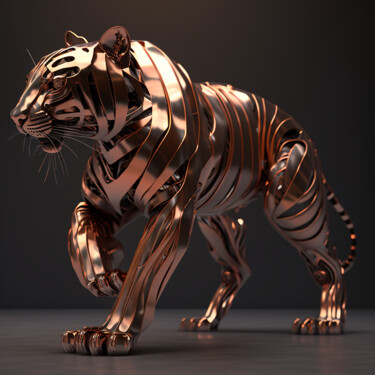 Grafika cyfrowa / sztuka generowana cyfrowo zatytułowany „Tiger 3” autorstwa Claudio Pincas Feldman, Oryginalna praca, Obraz…
