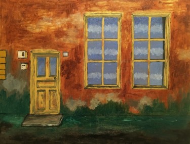 Painting titled "Front door" by Claudio Suenaga, Original Artwork, Oil