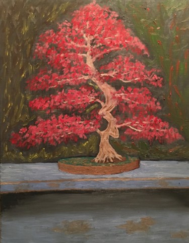 Painting titled "Bonsai" by Claudio Suenaga, Original Artwork, Oil