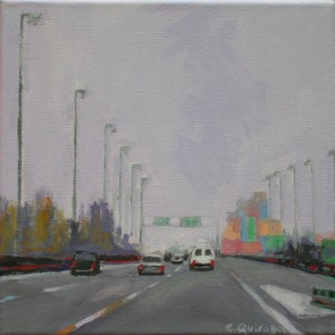 Painting titled "Puente Pueyrredon I" by Claudio Quiroga, Original Artwork