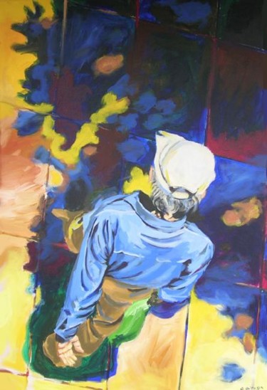 Painting titled "Paseante I, la vida…" by Claudio Quiroga, Original Artwork