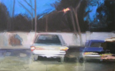 Painting titled "Paredon con coches/…" by Claudio Quiroga, Original Artwork