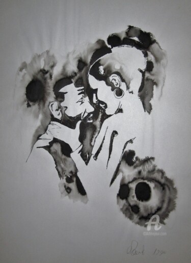 Disegno intitolato "Amore" da Claudio Clemente, Opera d'arte originale, Inchiostro