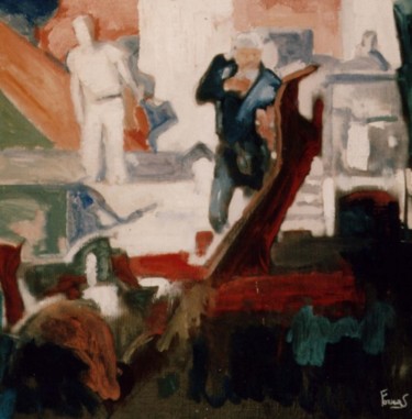 Pittura intitolato "Fronte dal palco" da Claudio Fornas, Opera d'arte originale, Olio