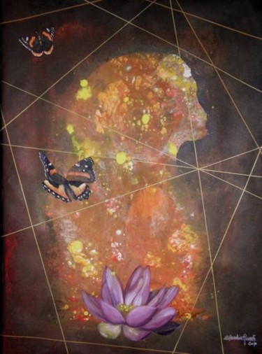 Pittura intitolato "La nascita di Ra" da Claudio Guasti, Opera d'arte originale
