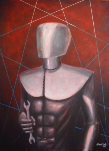 Pittura intitolato "Robot slave" da Claudio Guasti, Opera d'arte originale