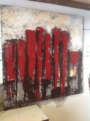 Pittura intitolato "Palazzi rossi" da Claudio Lia, Opera d'arte originale