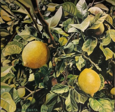 Painting titled "Limonero." by Jesús Dorta Hernández, Original Artwork, Acrylic Mounted on Other rigid panel