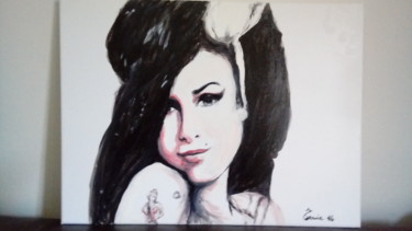 Schilderij getiteld "Amy Winehouse" door Tonia Gentile, Origineel Kunstwerk, Acryl