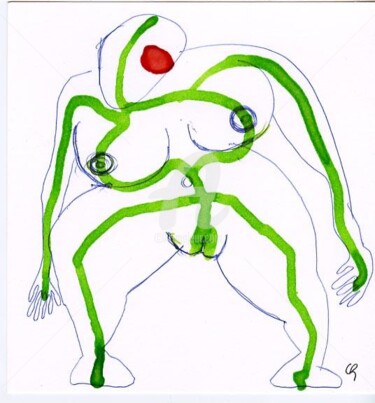 Malerei mit dem Titel "female" von Claudio Benvenuto Rossi, Original-Kunstwerk