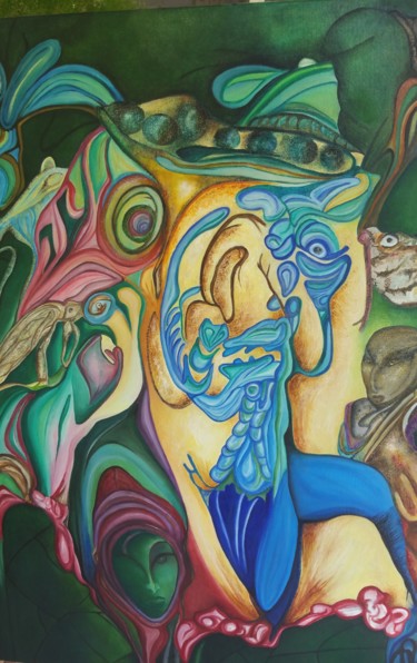 Painting titled "Changement virtuel" by Claudy Thiry, Original Artwork