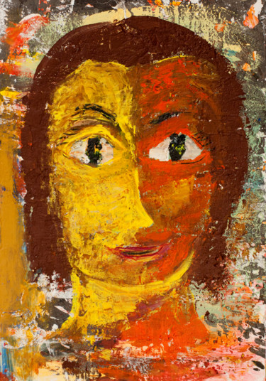 Peinture intitulée "F211 Portrait" par Claudy, Œuvre d'art originale, Acrylique