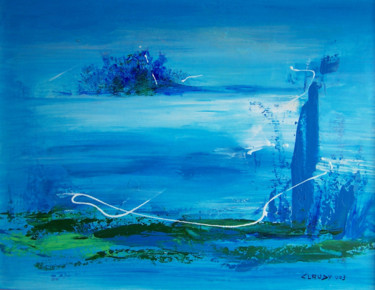 Painting titled "L'île promise" by Claudy, Original Artwork, Acrylic