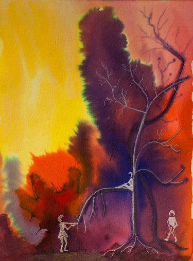 Peinture intitulée "Colordreams-24" par Claudy, Œuvre d'art originale, Encre