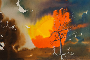 Peinture intitulée "Colordreams-32" par Claudy, Œuvre d'art originale, Encre