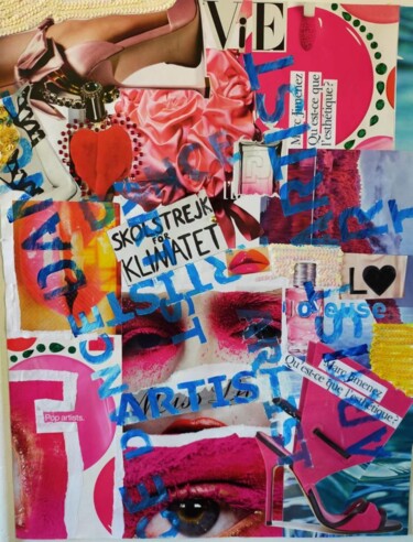 Collages titled "Autoportrait" by Claudyne Artiste, Original Artwork, Collages
