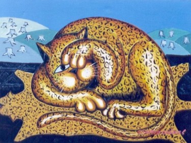 Pintura intitulada "Gatonça" por Claudyo Casares, Obras de arte originais
