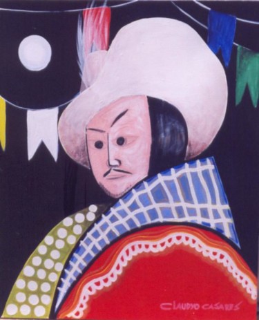 Pintura intitulada ""Mascarado"" por Claudyo Casares, Obras de arte originais