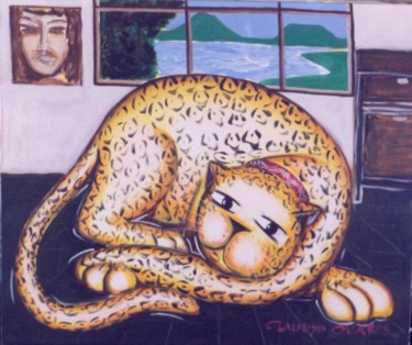 Pintura intitulada ""A Gatonça"" por Claudyo Casares, Obras de arte originais