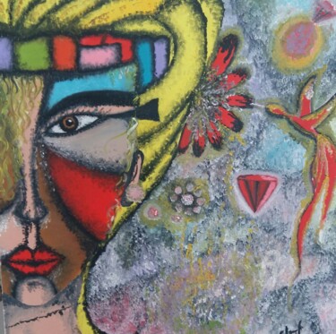 Pintura intitulada "Mulher Virtuosa" por Cláudia Ribeiro Oficial, Obras de arte originais, Óleo
