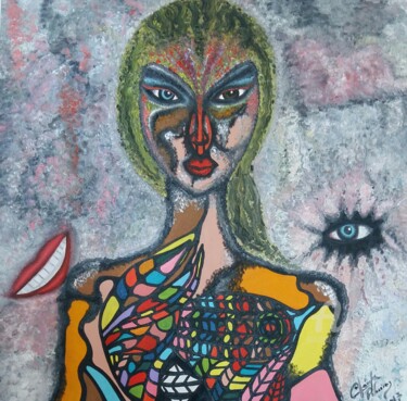 Malerei mit dem Titel "Quem  espera em Deu…" von Cláudia Ribeiro Oficial, Original-Kunstwerk, Öl