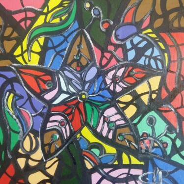 Pintura titulada "Estrela-do-mar" por Cláudia Ribeiro Oficial, Obra de arte original, Oleo