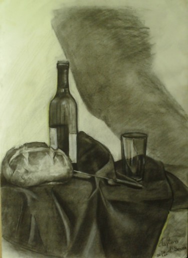 Disegno intitolato "natureza morta" da Clayton André De Souza, Opera d'arte originale