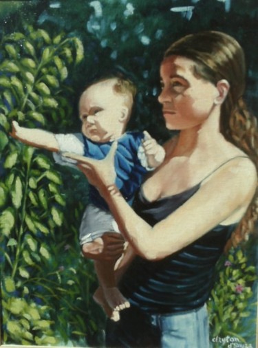 Peinture intitulée "mãe" par Clayton André De Souza, Œuvre d'art originale, Huile