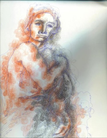 Drawing titled "Man in thoughts" by Olof Lagerhorn, Original Artwork