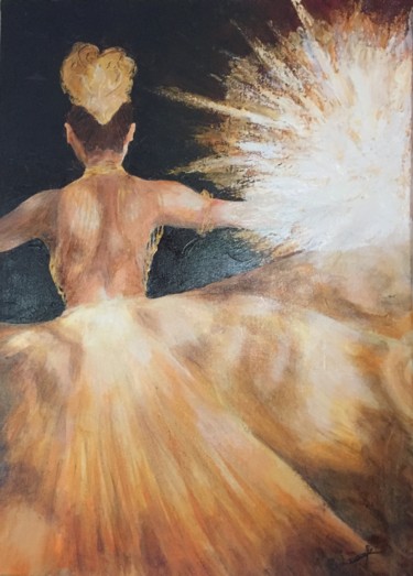 Painting titled "Danseuse de cabaret…" by Clémence Leveugle, Original Artwork, Acrylic