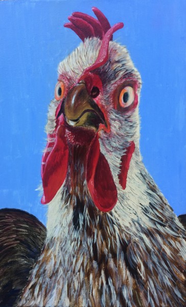 Peinture intitulée "Passé du coq Allan" par Clémence Leveugle, Œuvre d'art originale, Acrylique