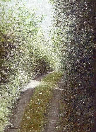 Peinture intitulée "Chemin bocager" par Cécile Ledoux, Œuvre d'art originale